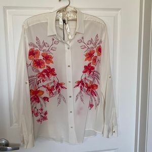 TOMMY BAHAMA 100% SILK FLORAL SHIRT